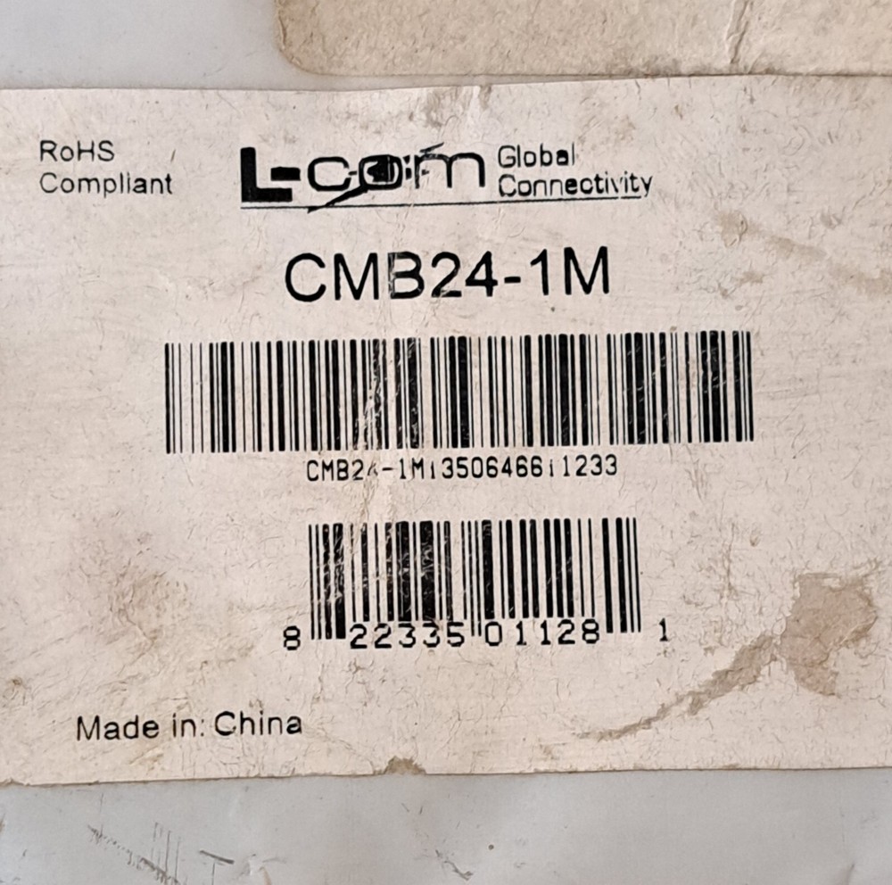 L Com CMB24-1M Molded IEEE-488 Cable, Normal/Normal 1.0m