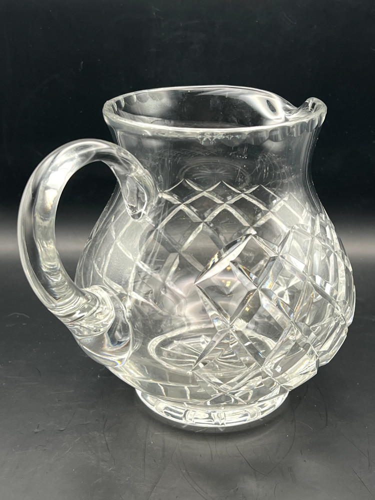 Vintage Lead Crystal Pitcher Diamond Pattern