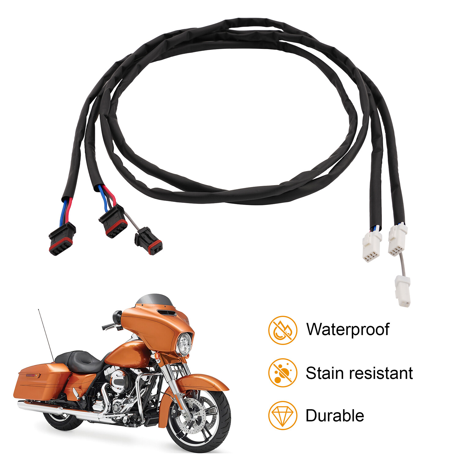 48" Handlebar Switch Extension Wire Harness For Harley-Davidson Touring 2014-Up