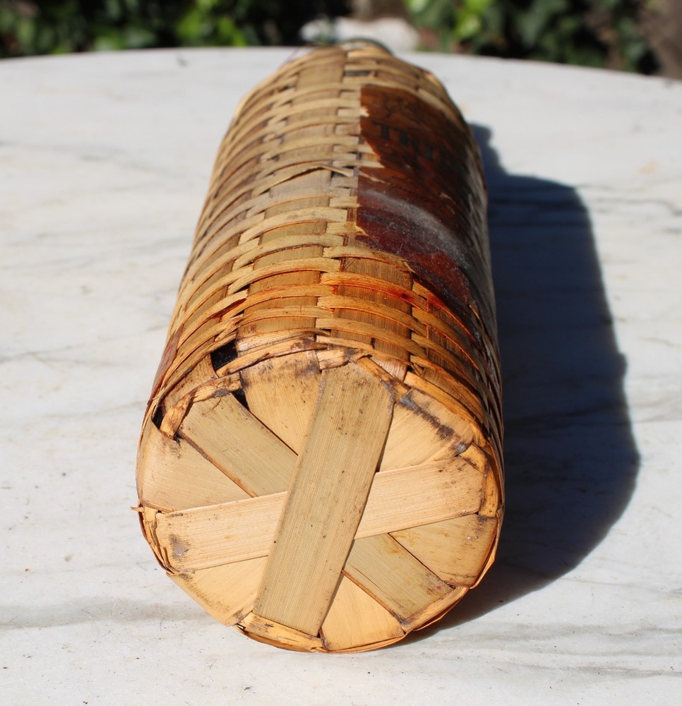 Vintage Triple Sec Wicker Wrapped Wine Bottle