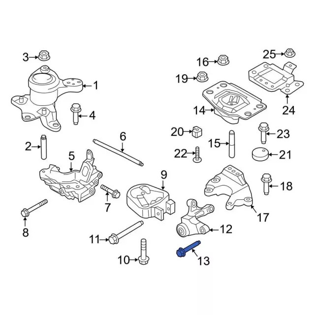 Genuine Ford Engine Mount Support Bracket Bolt W709906-S439