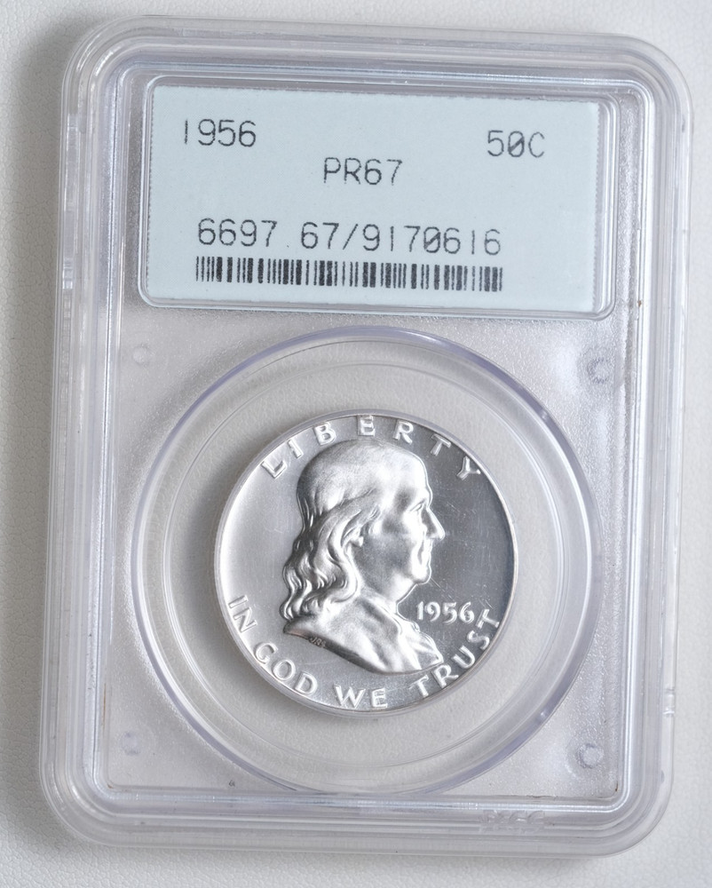 1956-P Type 1 Franklin Half Dollar PCGS PR67
