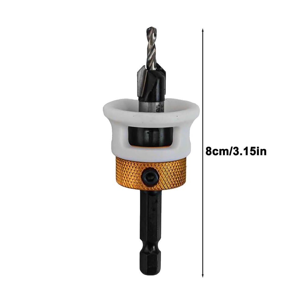 Replaceable Countersink Drill Bits Set of 3 with Adjustable Depth Feature