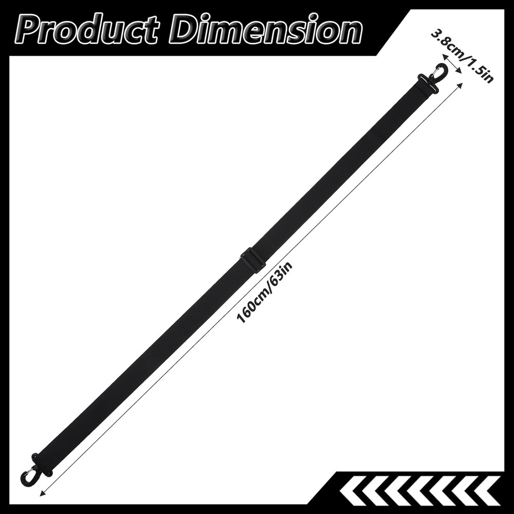 Black Adjustable Shoulder Straps with Clips, Replacement Crossbody Strap for ...