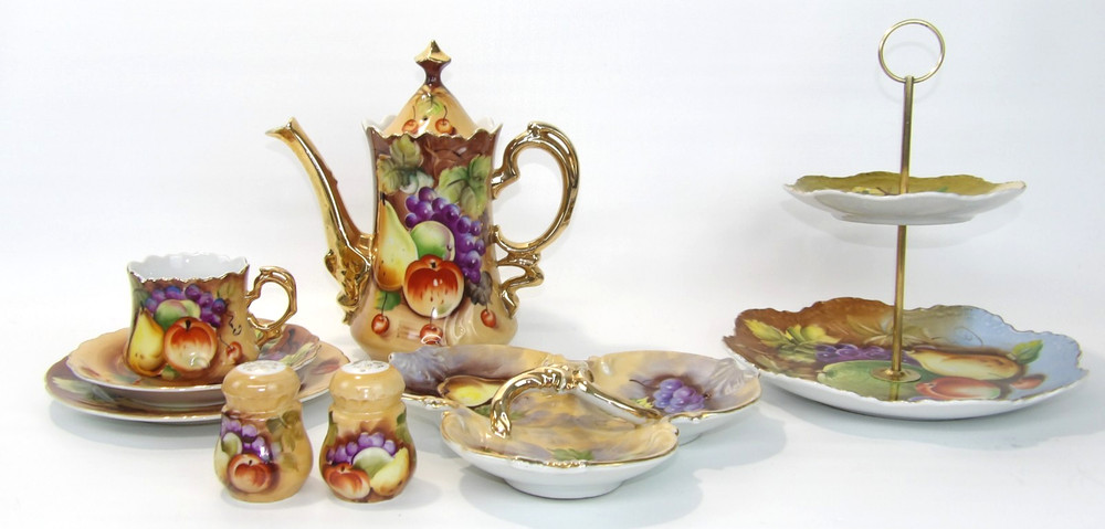Vintage Lefton Heritage Fruit 8 Piece Assorted Serving Set