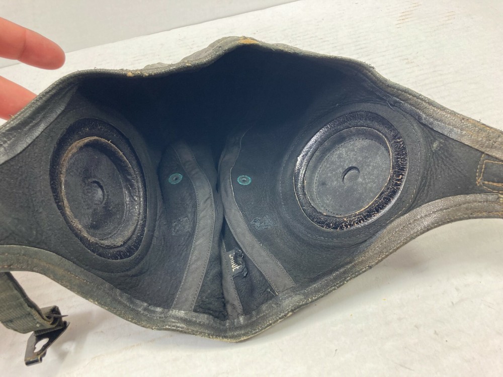 WW2 Navy Leather Deck Cap, Size Large Rough condition