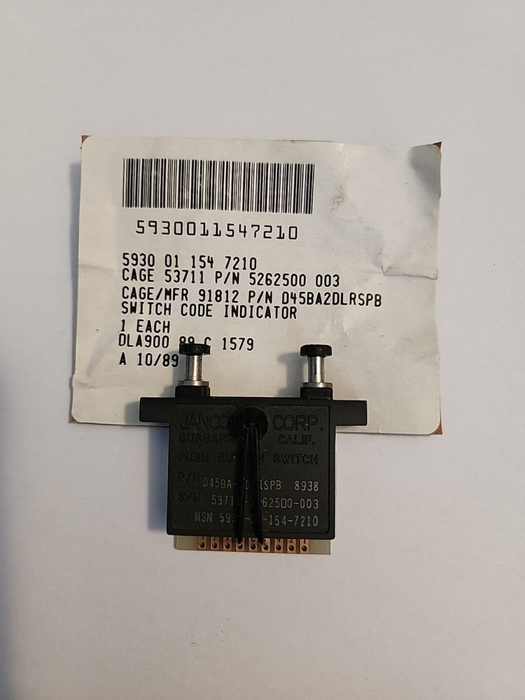 Janco Code Indicating Wheel Switch D45BA2DLRSPB, NSN 5930-01-154-7210, NOS.