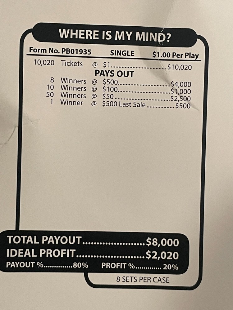 Pull Tickets - Pull Tab - Jar - Game - Where is my Mind