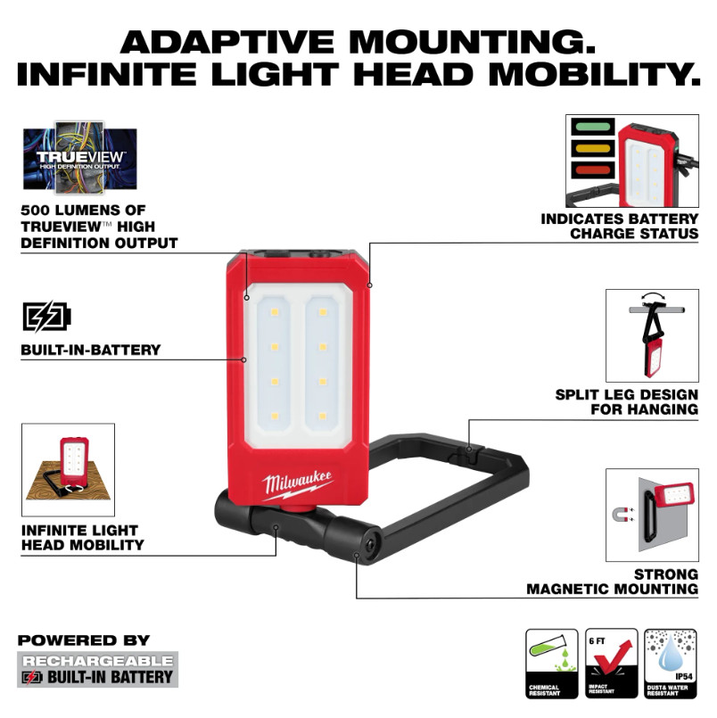 Milwaukee 2013R Rechargeable Low-Profile Magnetic Task Light