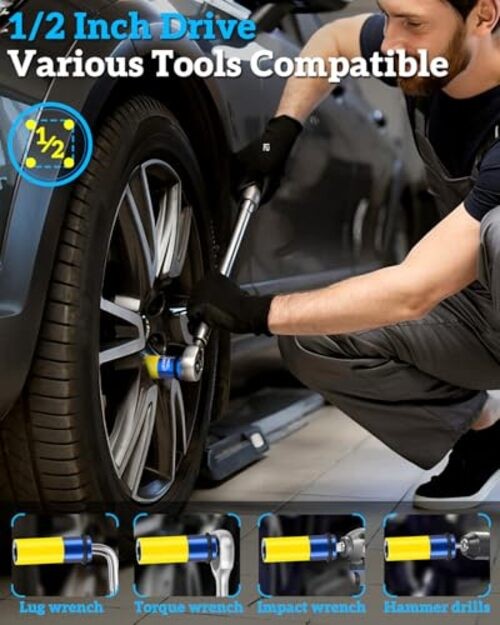 1/2" Drive Impact Lug Nut Socket Set|3 Pieces Non Marring Lug Nut 3PC