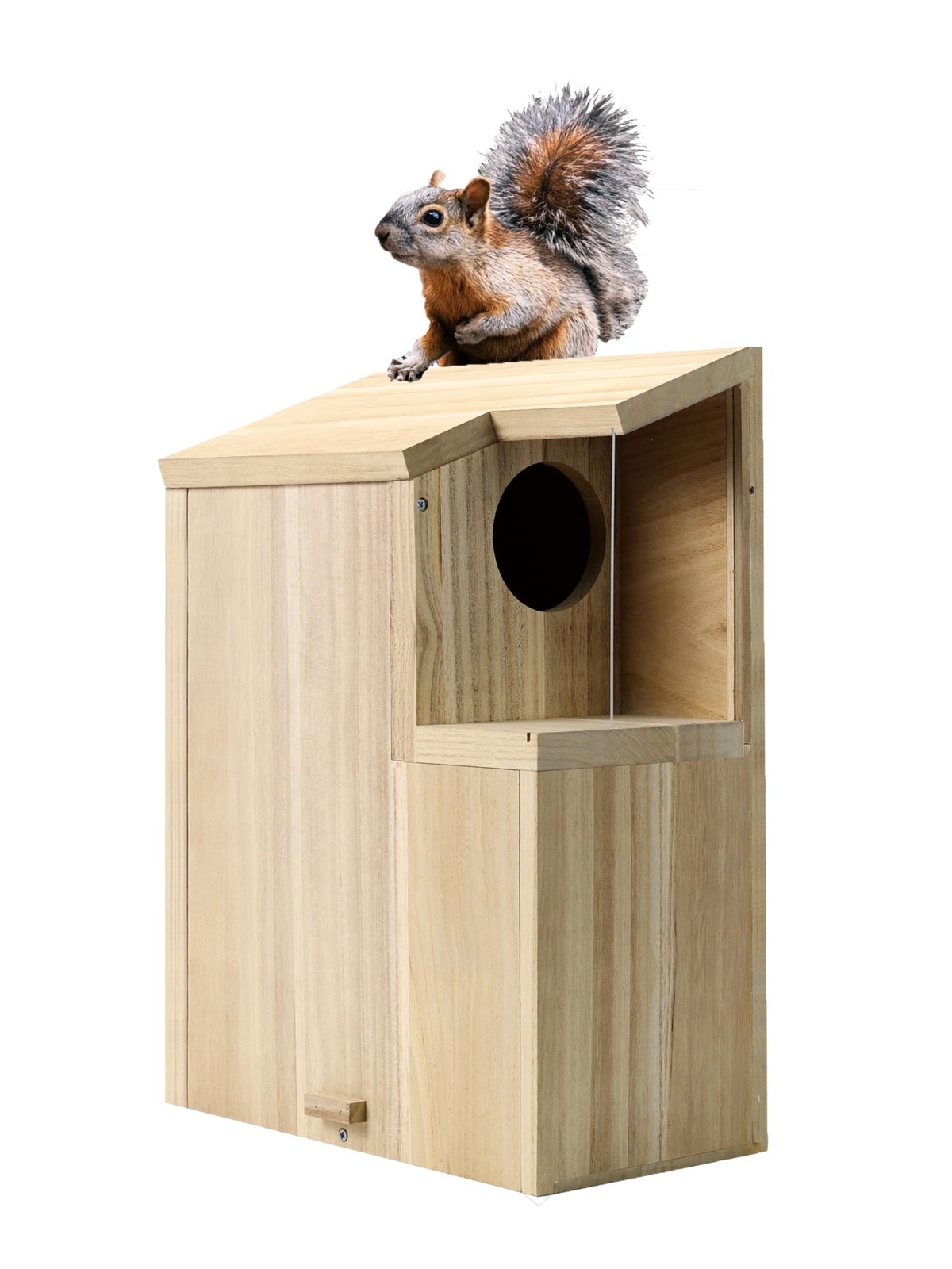 Sundia Large Squirrel Family House Pine Coated Nesting Wooden Box for Breeding/L