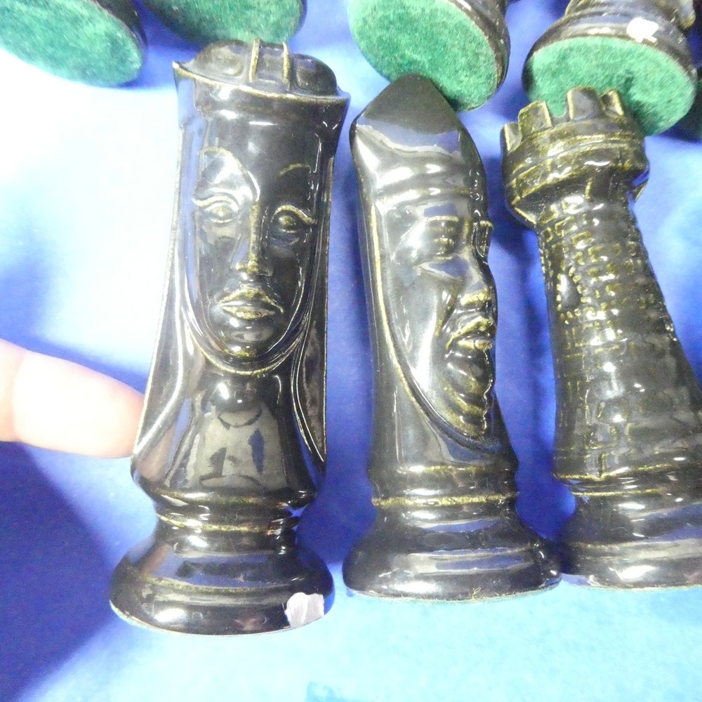 Duncan Ceramic Medieval Chess Set AS IS INCOMPLETE Replacement Pieces