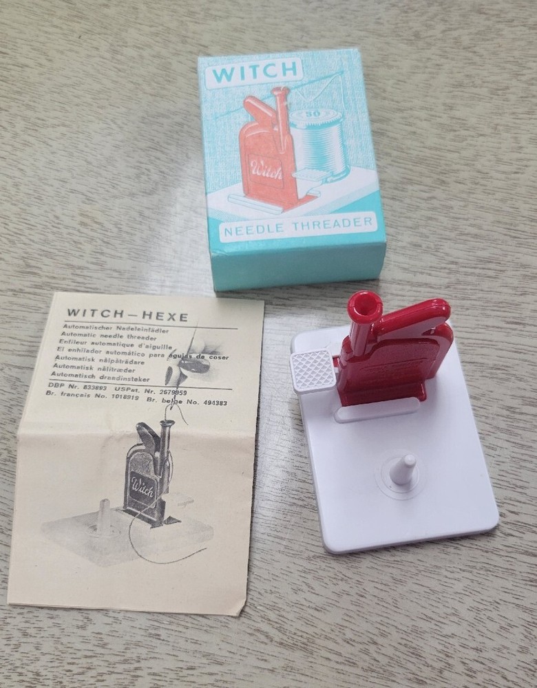 Witch Automatic Needle Threader Instructions Stand West Germany Box VTG