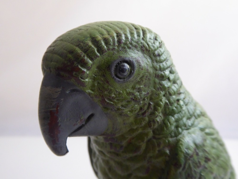 LARGE COLD PAINTED BRONZE PARROT