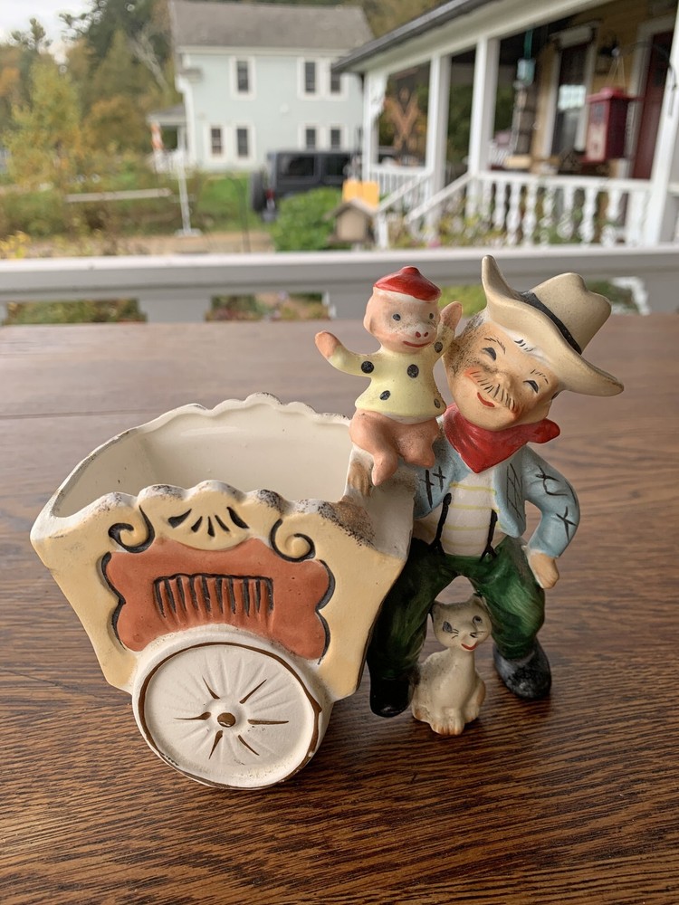 1950s Enesco Organ Grinder & Monkey Planter