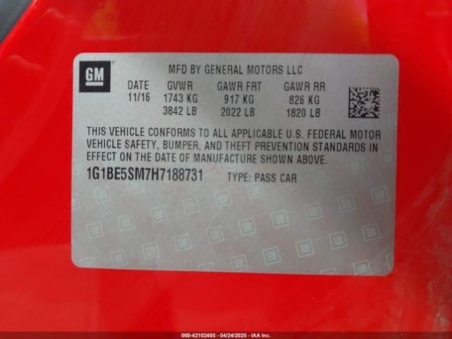 CRUZE 2017 Transmission Shift 701905