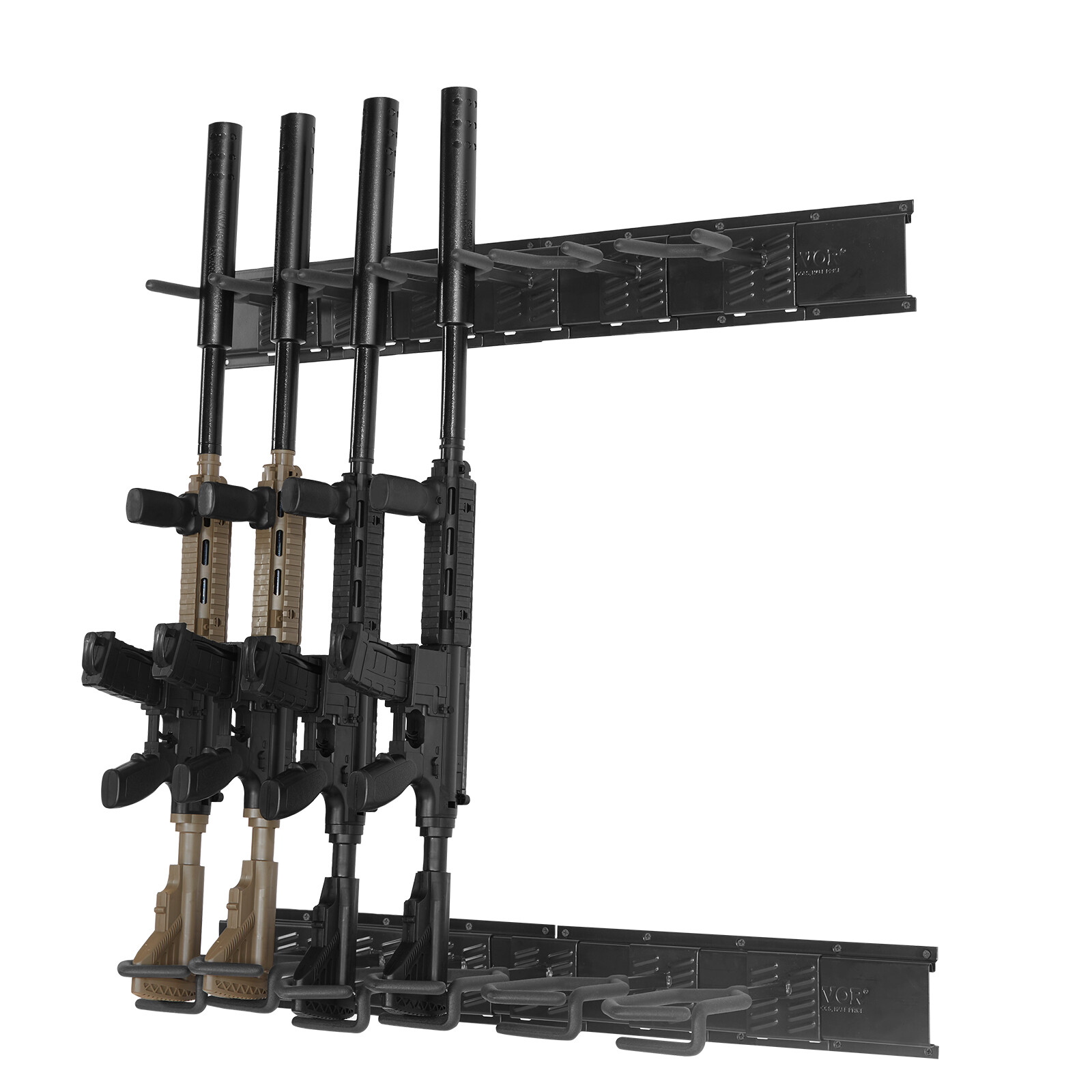 VEVOE Gun Rack 6-Slot Indoor Metal Gun Rack Wall Mount Vertical Rifle Rack