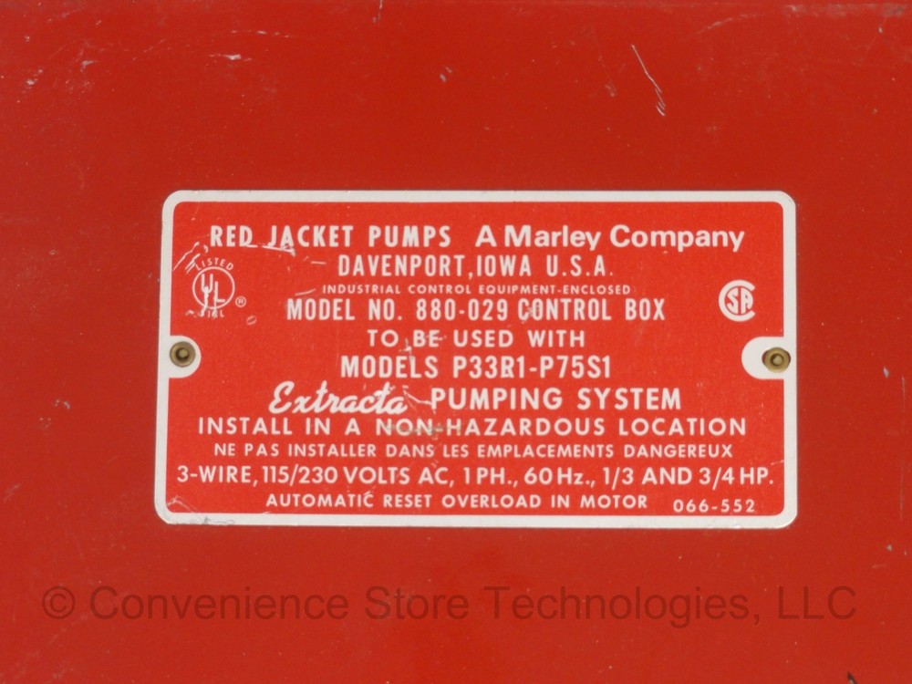 Veeder-Root Red Jacket Pump Control Box 880-029