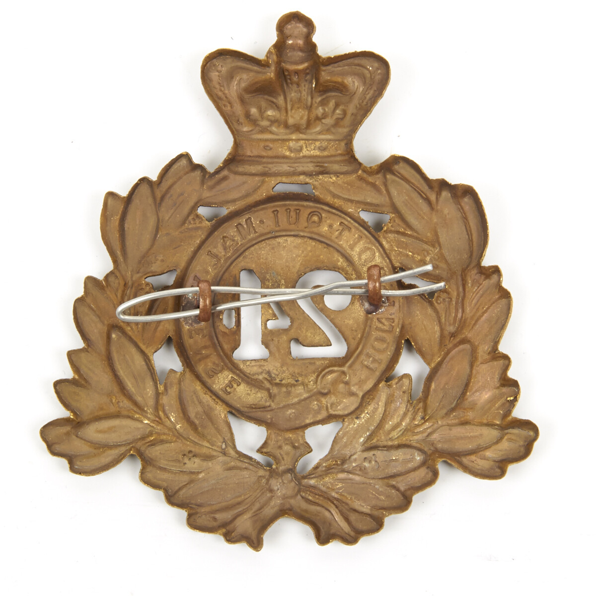 British Victorian Era 24th of Foot Regiment Metal Helmet Plate