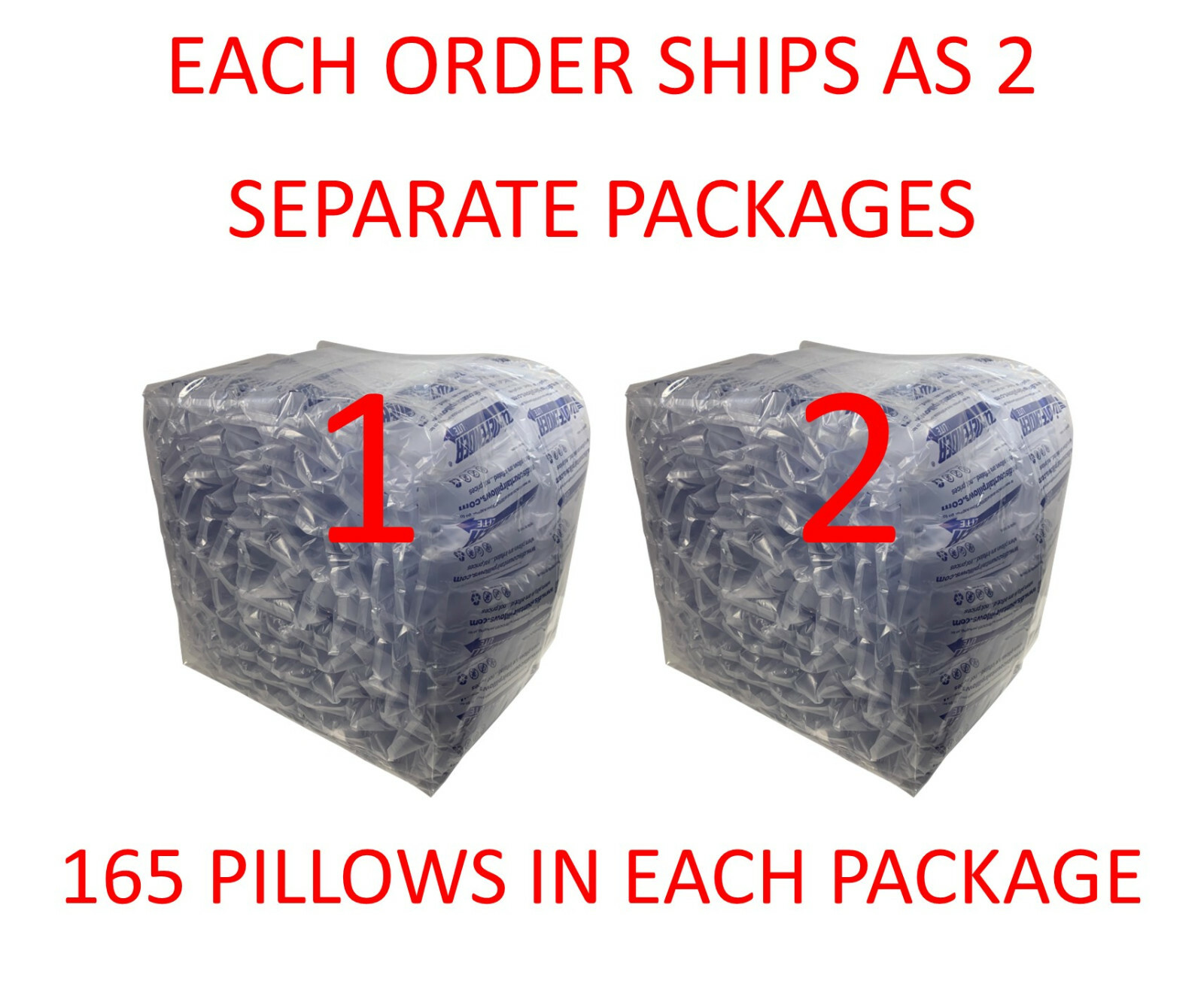 4x8 air pillows 40 GALLON void fill packaging shipping packing peanuts cushion