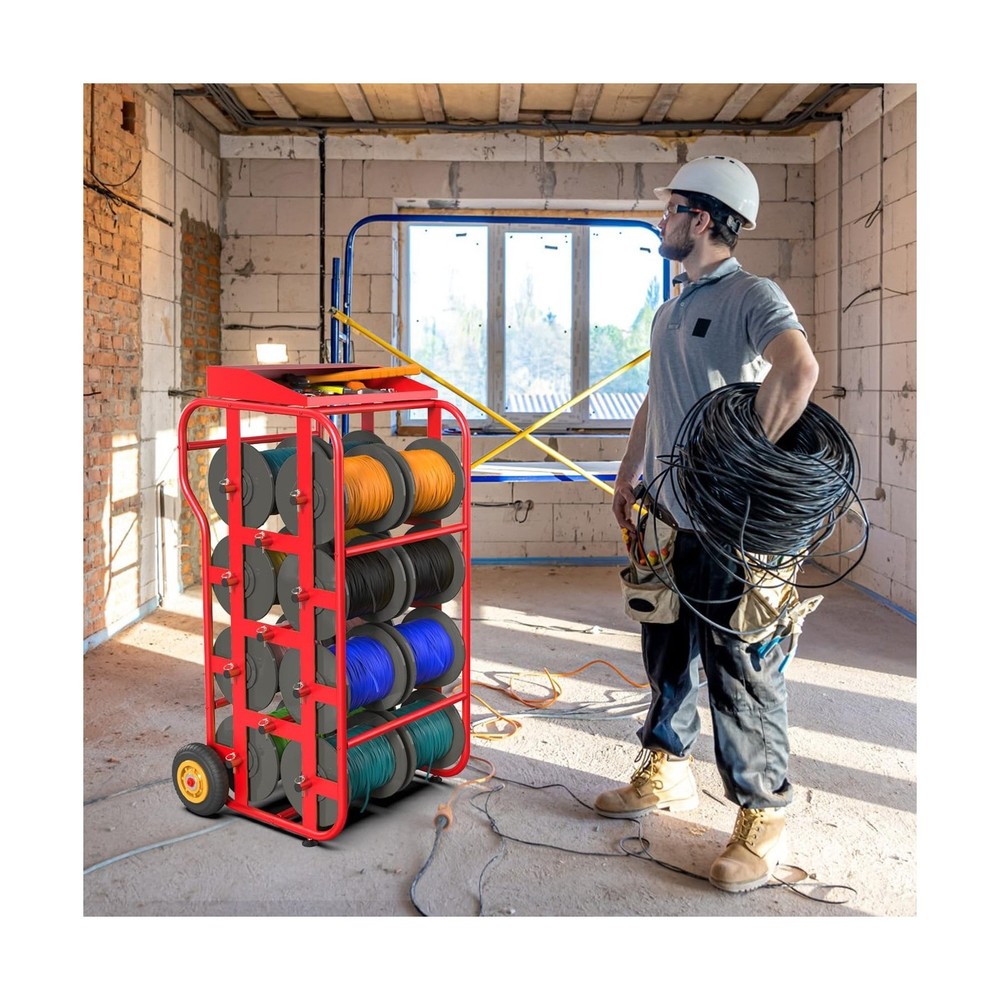 Wire Spool Rack,Cable Caddy,Portable Wire Holder for Efficient Cable Manageme...