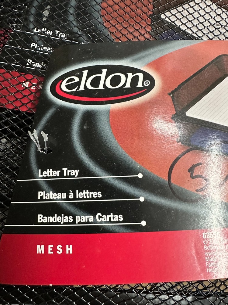 NOS 5-PACK lot Eldon Nestable Mesh Side load stacking Letter Tray ROL62555