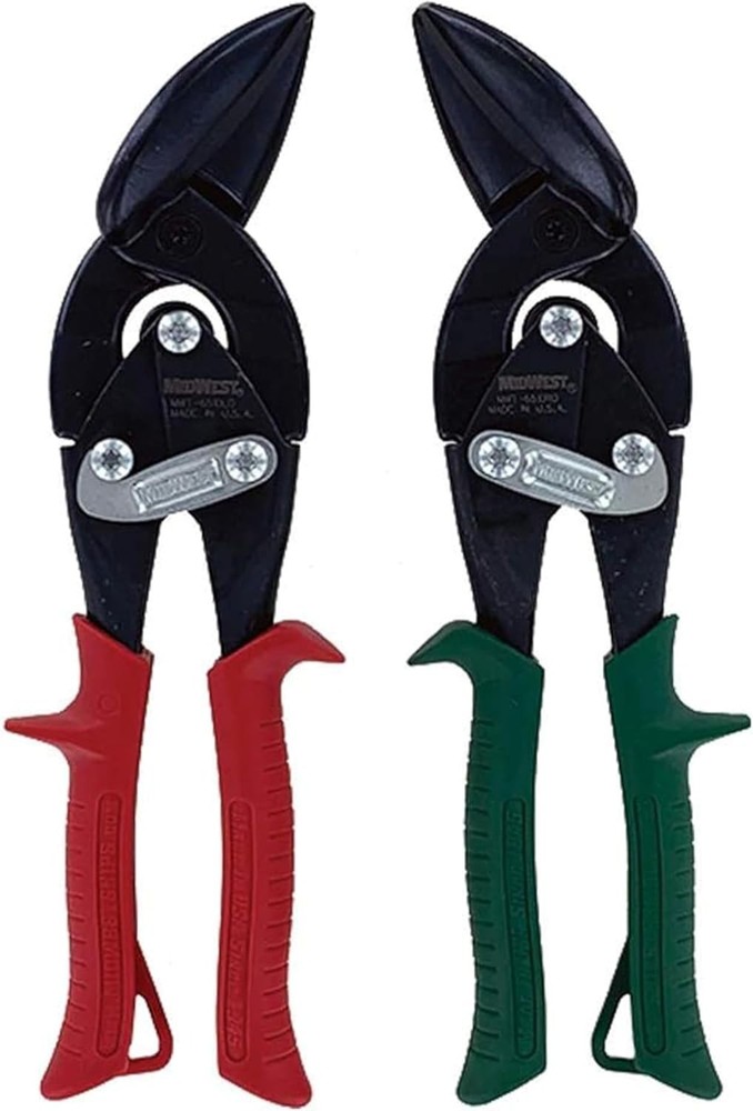 Ambidextrous Offset Aviation Snips - Rust-Resistant Cutting Shears