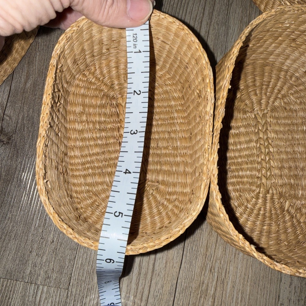 Vintage Nesting Basket Storage Trinket Box Set Oval w/Lids Sweetgrass Stackable