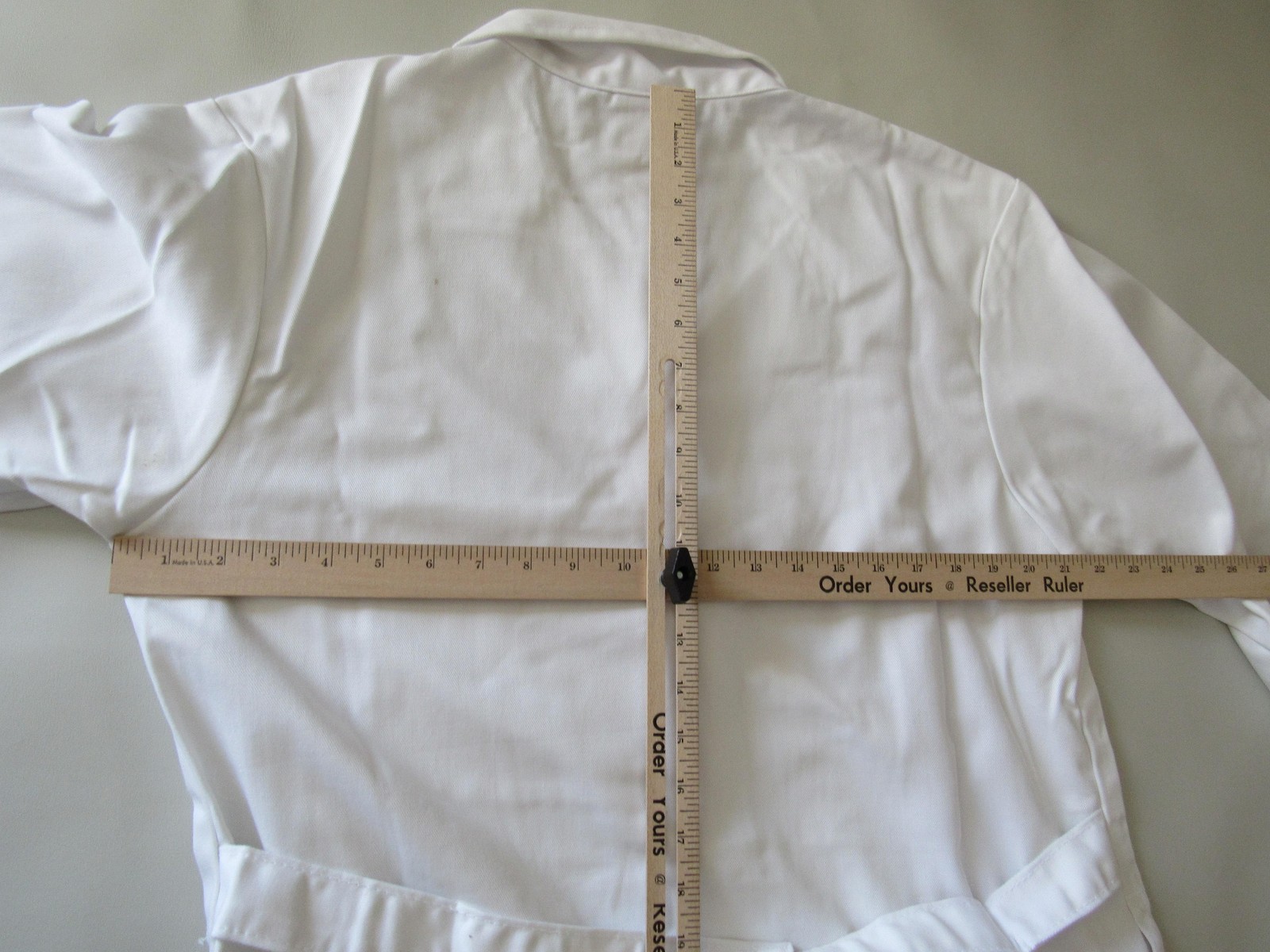 Lab Coat Long Jacket Mens 44 White 100% Cotton Medical Doctor Pockets 22-2WT