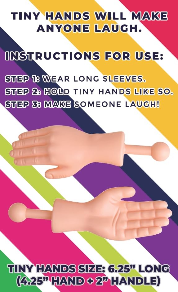 DR DINGUS Tiny Hands (1 Pair) - Mini Hand Stick Puppet - Pocket Sized Hilarity