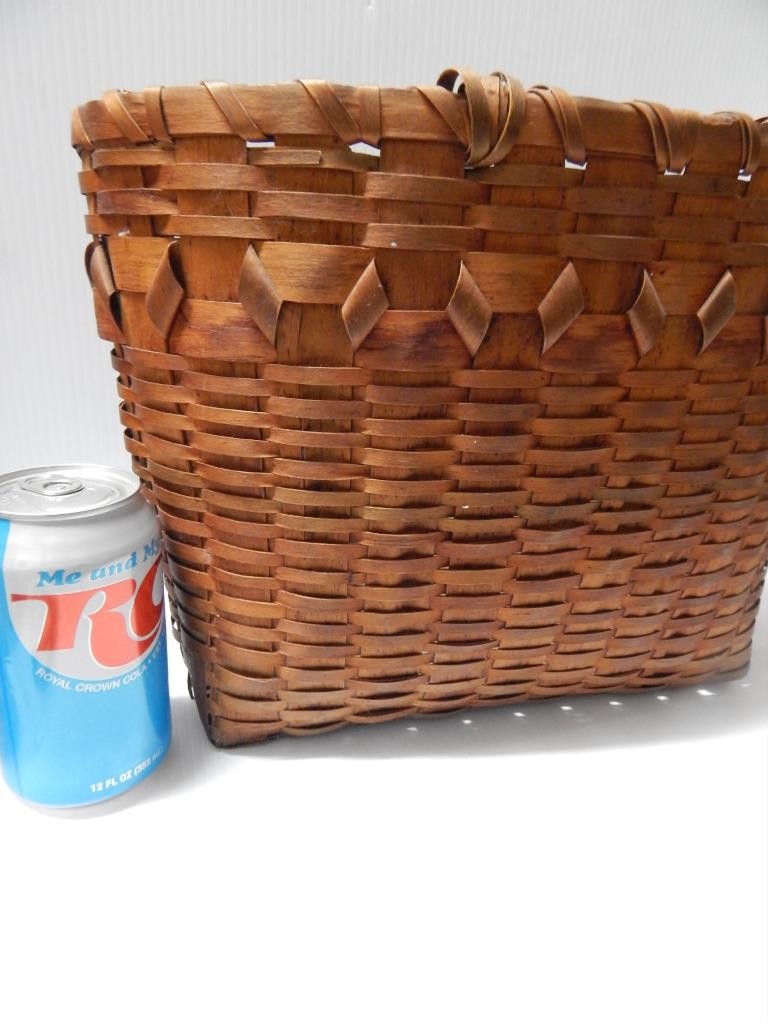 ANTIQUE PRIMITIVE PENOBSCOT PASSAMAQUADY MAINE WOODLANDS AMERICANA INDIAN BASKET