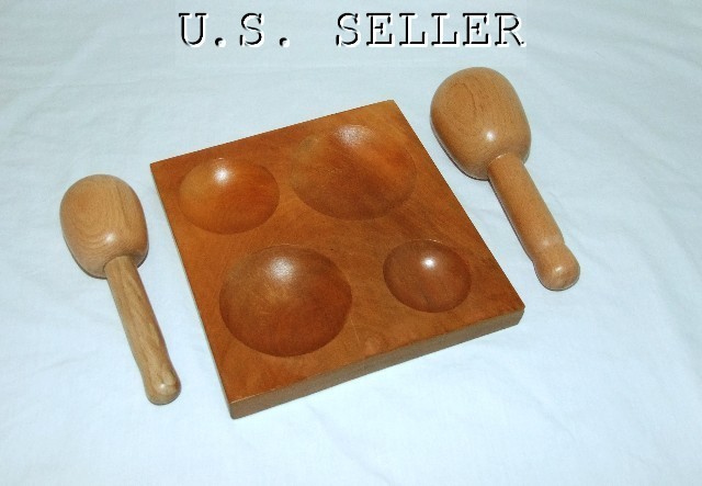Large Dapping Set, 4 Groove Block And 2 Large Dapping Mallets