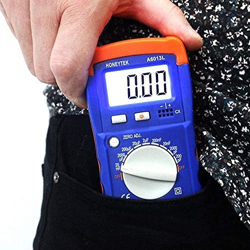 Capacitance Meter Tester - Digital Capacitor Measurement Tool, LCD Display, Accu