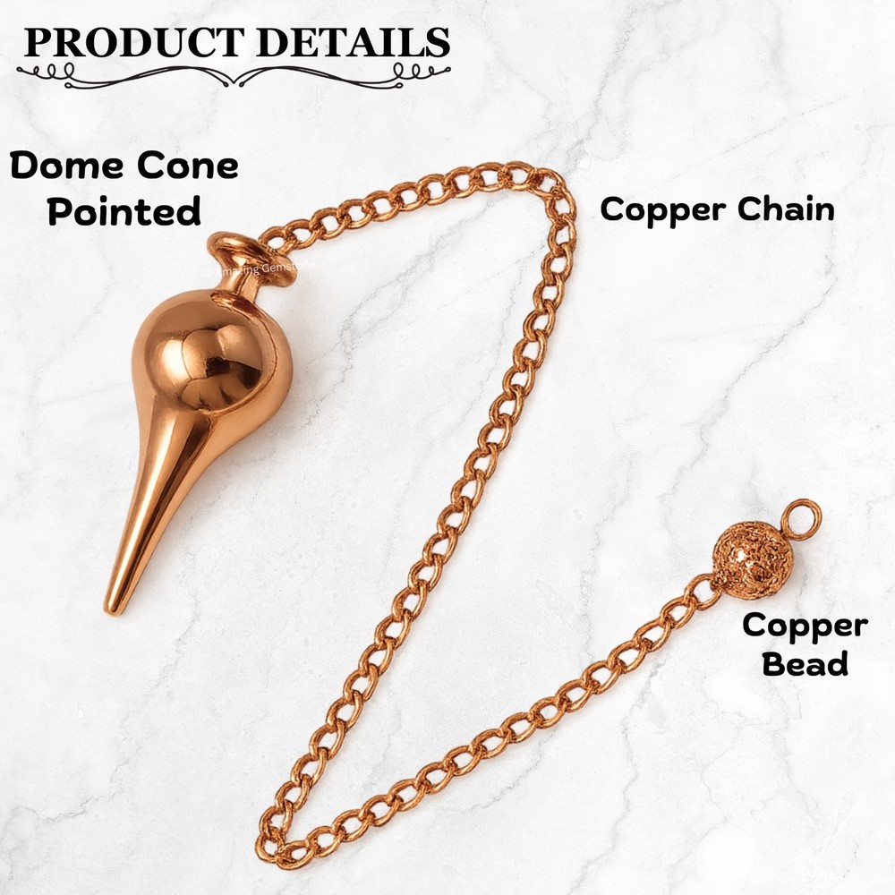 Metal Pendulum Copper Dome Cone Point for Divination