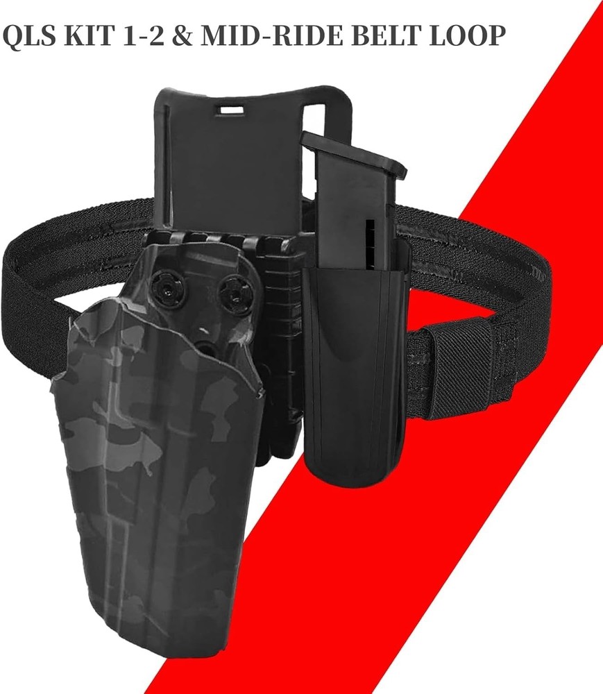 Drop Leg Holster Adapter 2" Mid Ride Belt Loop with Qls Quick Locking System,