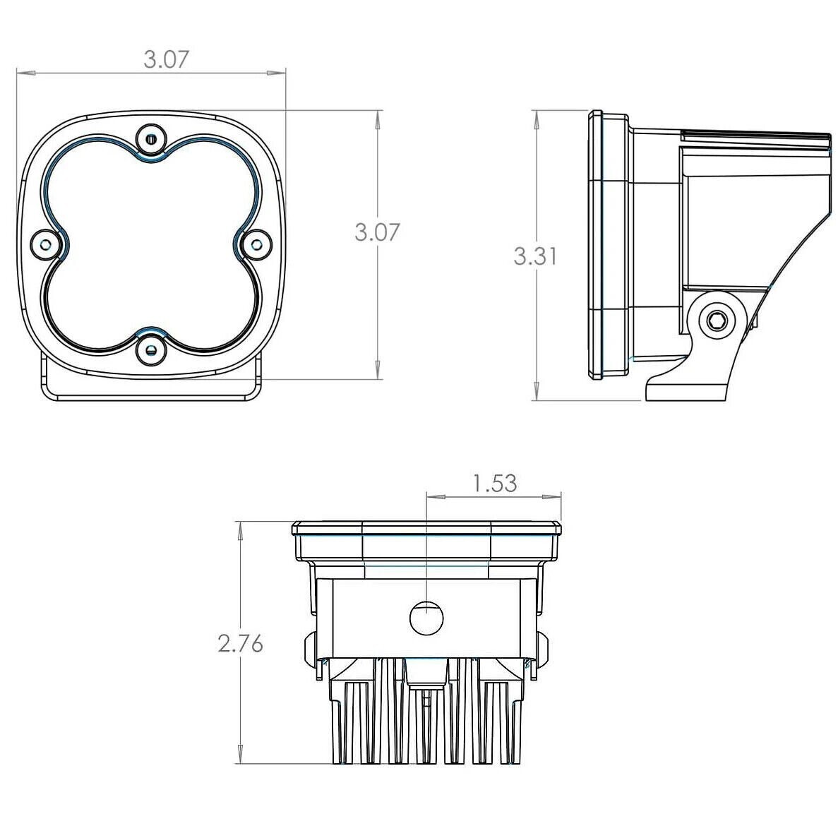Baja Designs® Squadron Sport Clear Spot LED Fog Lights Kit, Wiring, Amber Covers