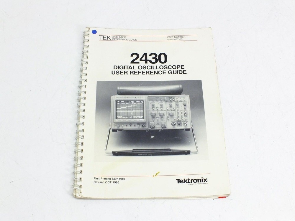 Tektronix 070-5497-00 2430 Digital Oscilloscope User Reference Guide