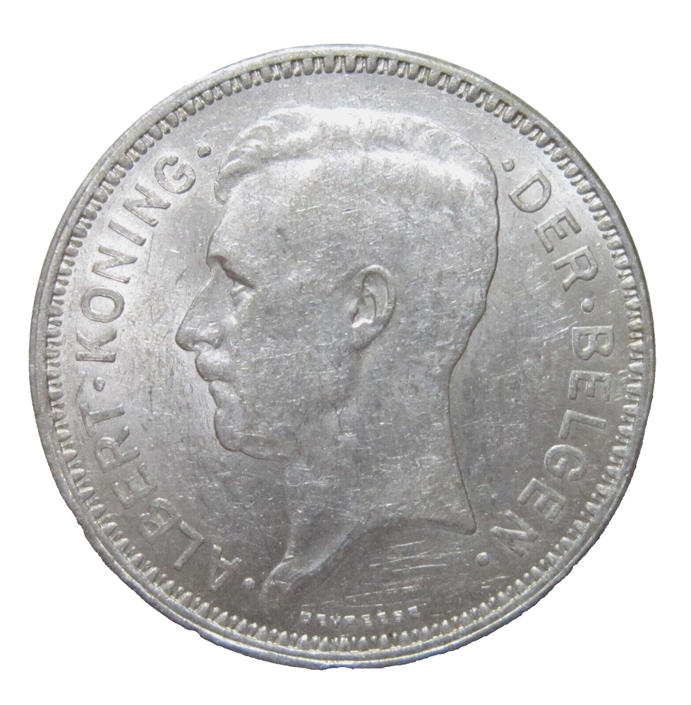 BELGIUM. SILVER 20 FRANCS, 1934.