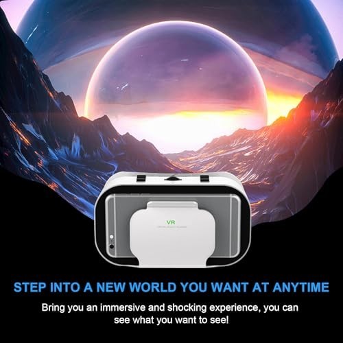 3D VR Headset with Controller - Adjustable Virtual Reality Goggles for 4.7-6.5"
