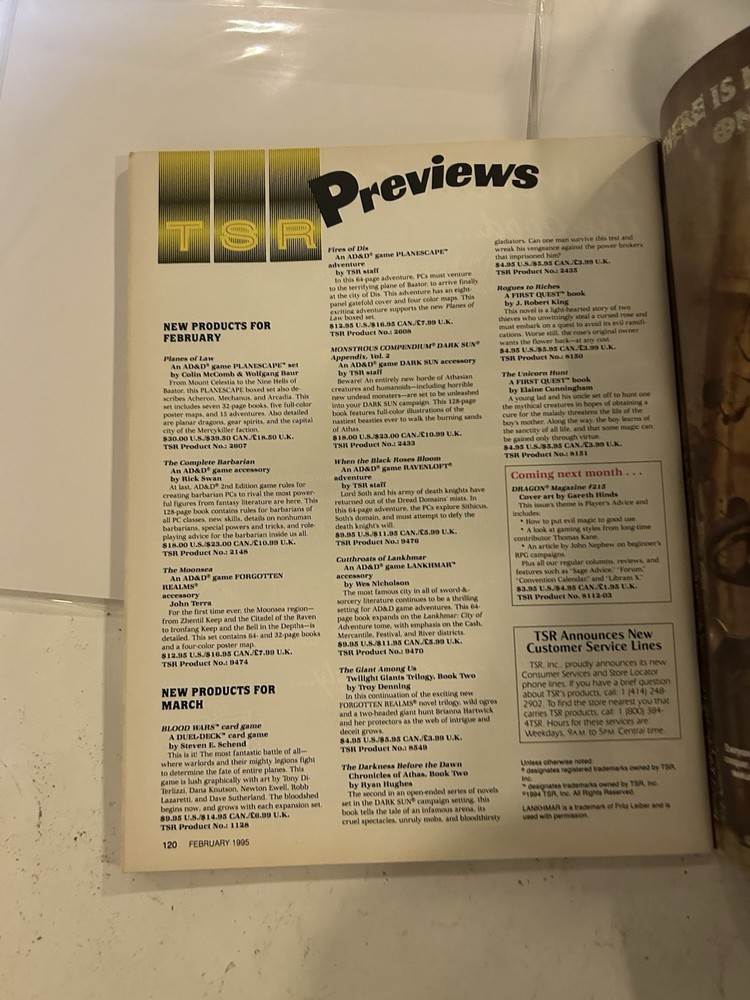 TSR: Dragon Magazine: Issue #214