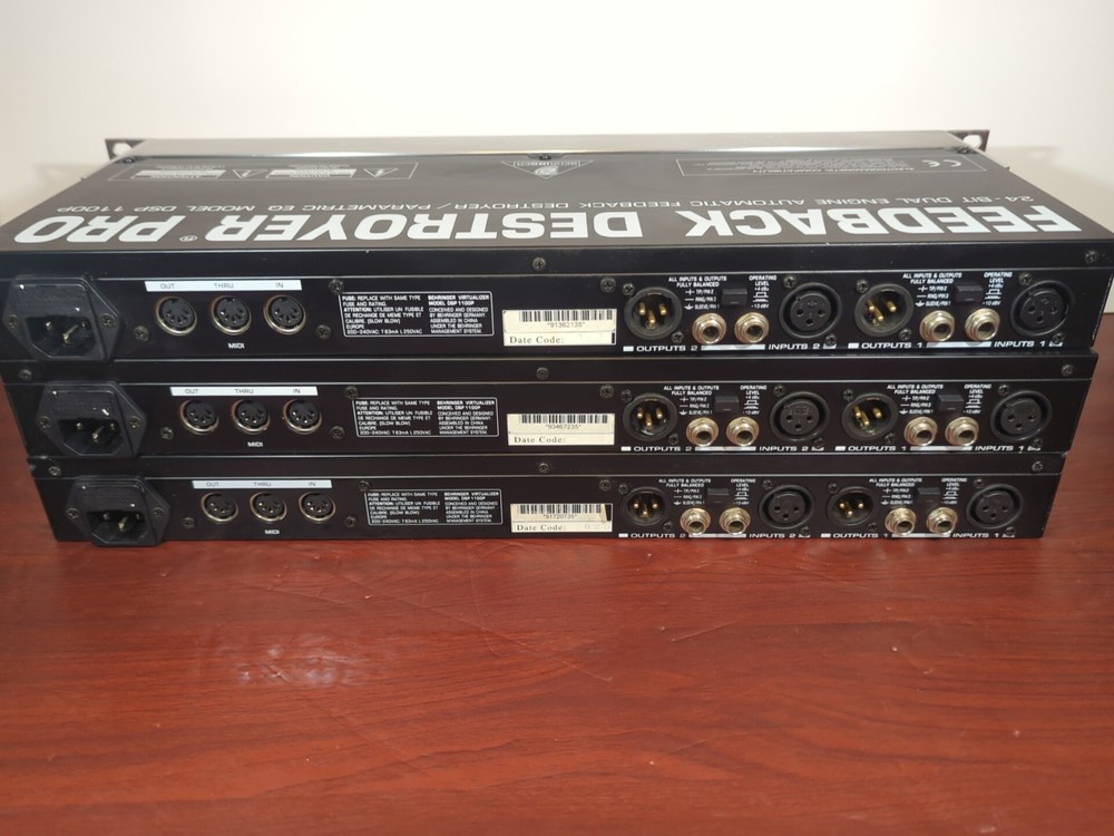 1x Behringer DSP 1100P Feedback Destroyer Pro Rack Unit.