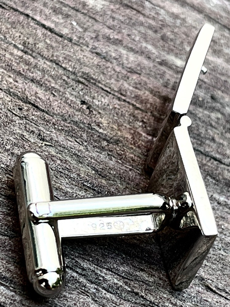 925 Silver Square Hidden Locket Cufflinks