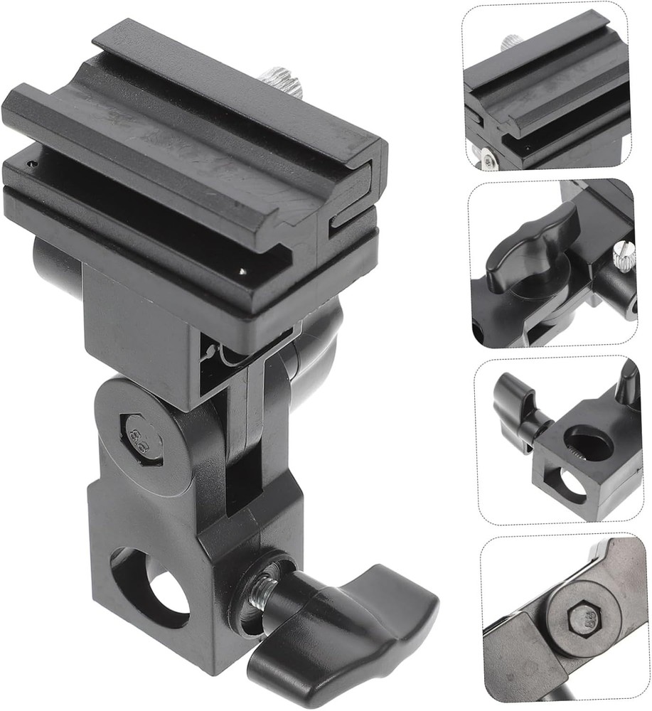 Adjustable Light Stand Adapter w/ Umbrella Holder Versatile Flash Light Bracket
