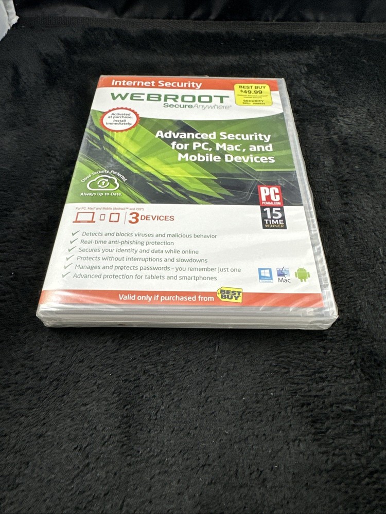 NEW SEALED Webroot SecureAnywhere Internet Security Windows MAC Android iOS