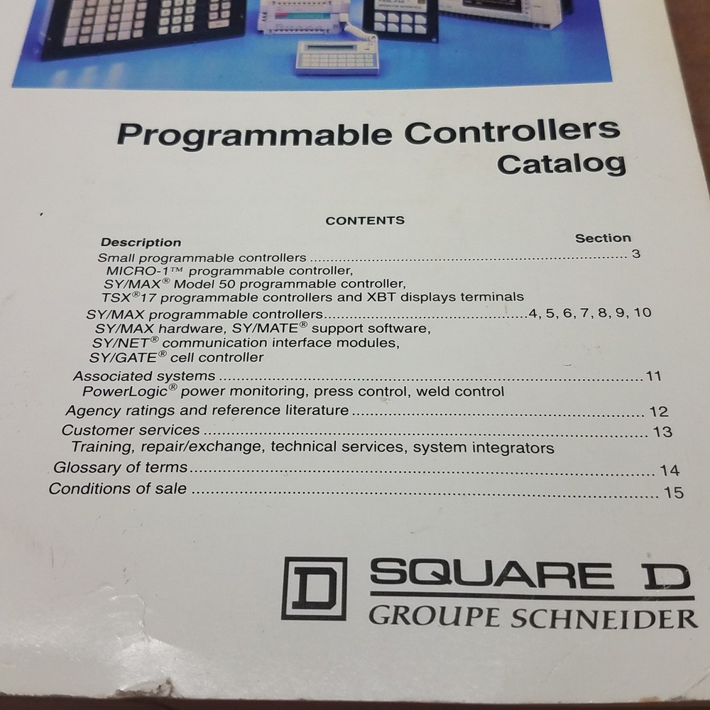 Square D 8020CT9401 Programmable Controllers Catalog, File 8000 - USED