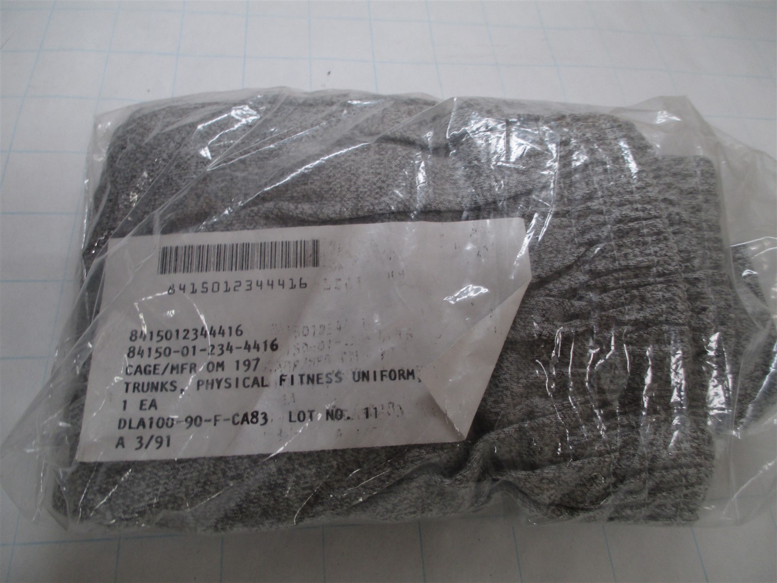 Medium PT Trunks Vintage Army Shorts 1990s Gray PFU Fitness 8415-01-234-4416