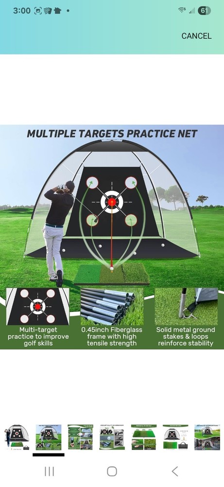 Golf Net 10x7FT with Target & Balls – Backyard Practice Hitting Net