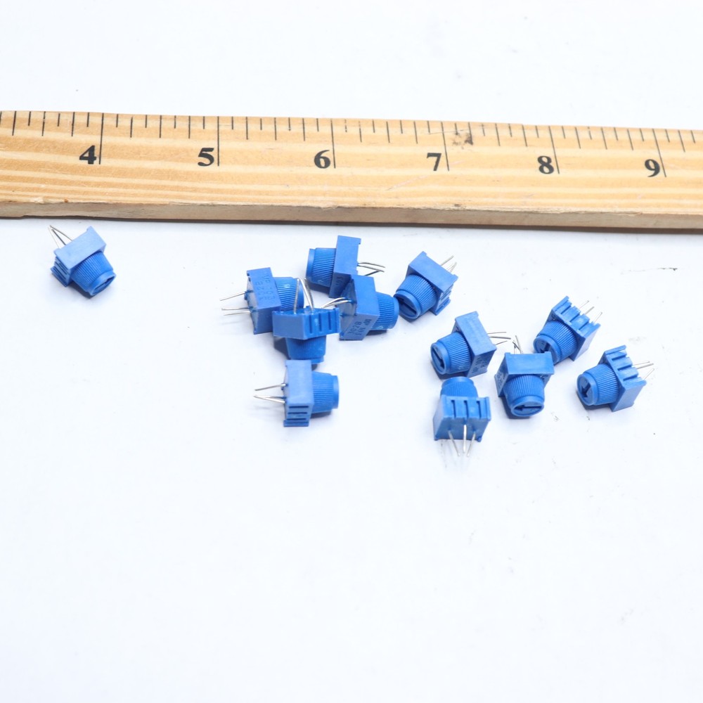 (12-Pk) OHM Trim Potentiometer Breadboard With Knob Variable Resistor Blue
