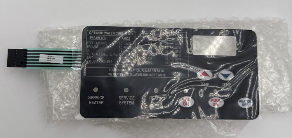 Pentair 472610Z Switch Membrane Keypad Replacement MasterTemp Pool Spa Heater