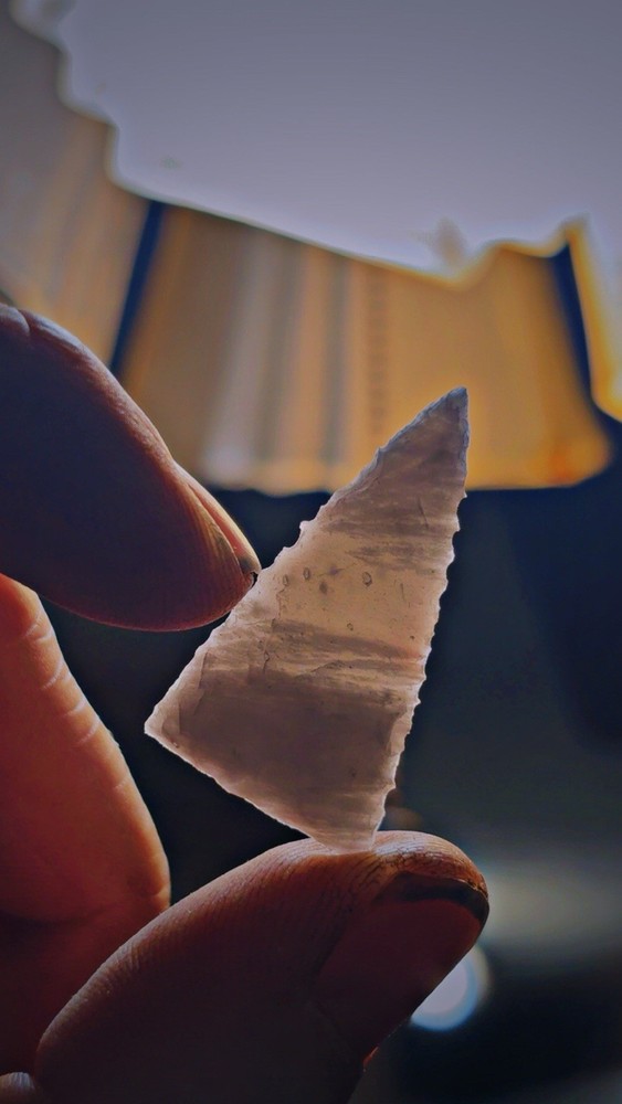 Flintknapped Novaculite Stone Madison Type Triangular Arrowhead
